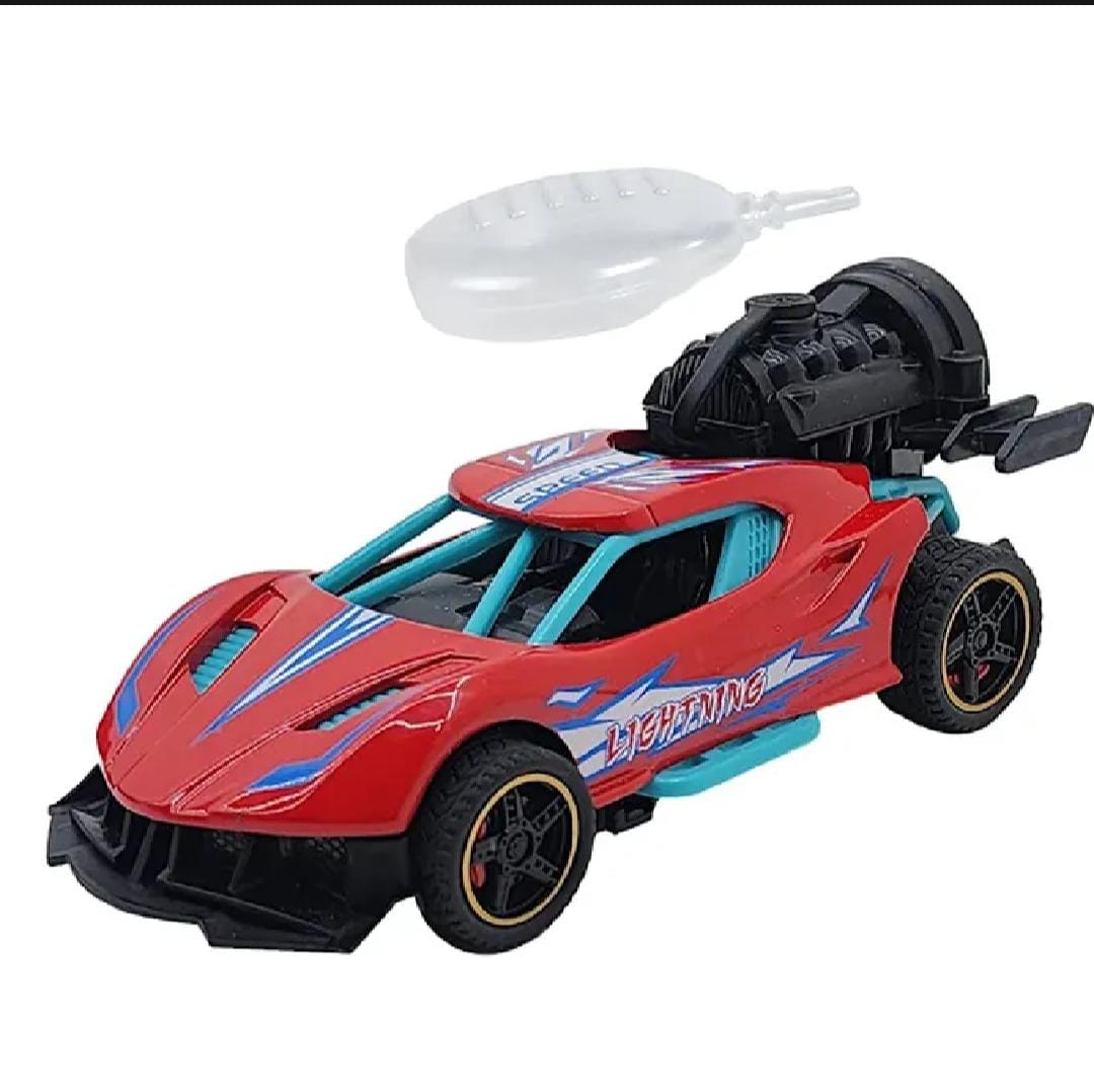 Red Beast Racer with Fog Mist Effect - Compact Metal Car with Pull-Back Speed, 5 Inch Model For Kids