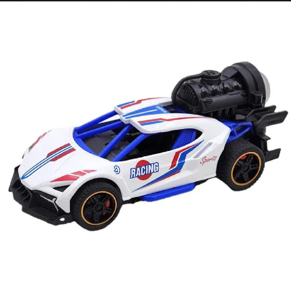 Red Beast Racer with Fog Mist Effect - Compact Metal Car with Pull-Back Speed, 5 Inch Model For Kids