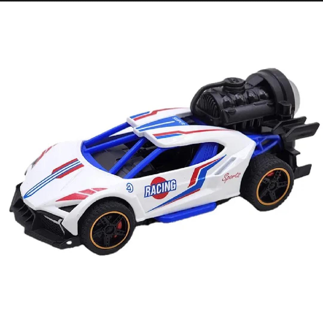 Red Beast Racer with Fog Mist Effect - Compact Metal Car with Pull-Back Speed, 5 Inch Model For Kids