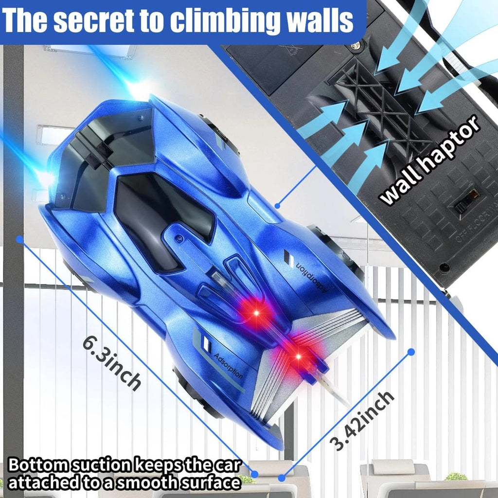 RC Wall Climbing Car with LED Lights & Remote Control